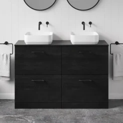Erin 1200mm Floorstanding 4 Drawer Vanity Unit & Double Countertop