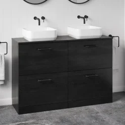 Erin 1200mm Floorstanding 4 Drawer Vanity Unit & Double Countertop