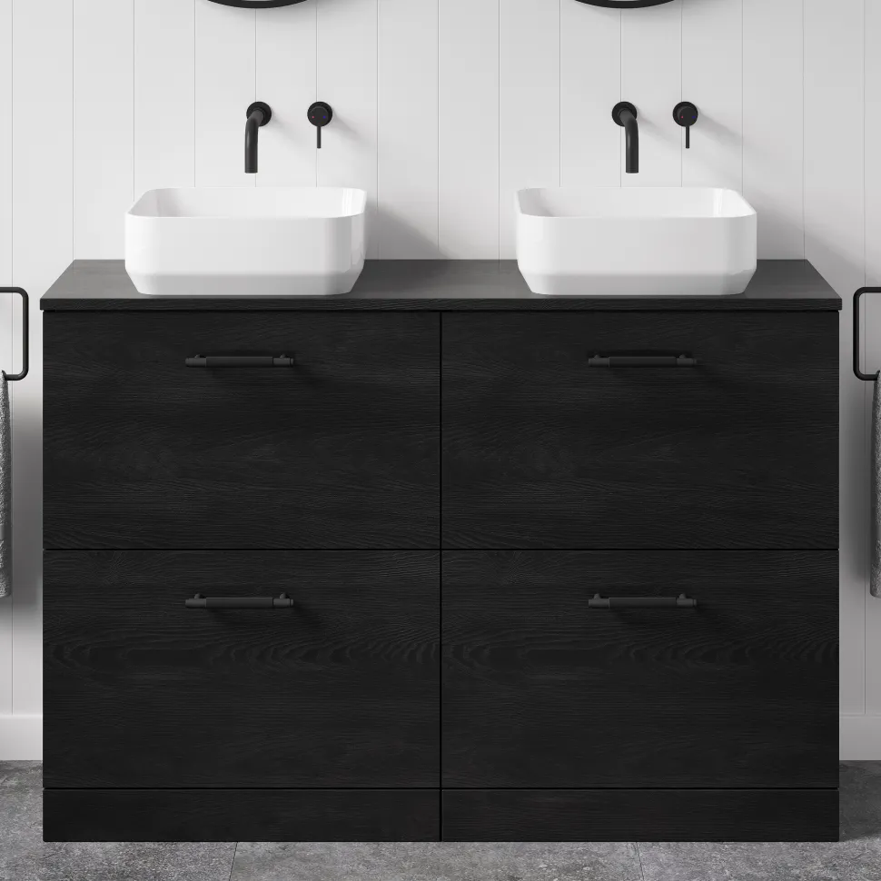 Erin 1200mm Floorstanding 4 Drawer Vanity Unit & Double Countertop