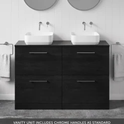 Erin 1200mm Floorstanding 4 Drawer Vanity Unit & Double Countertop