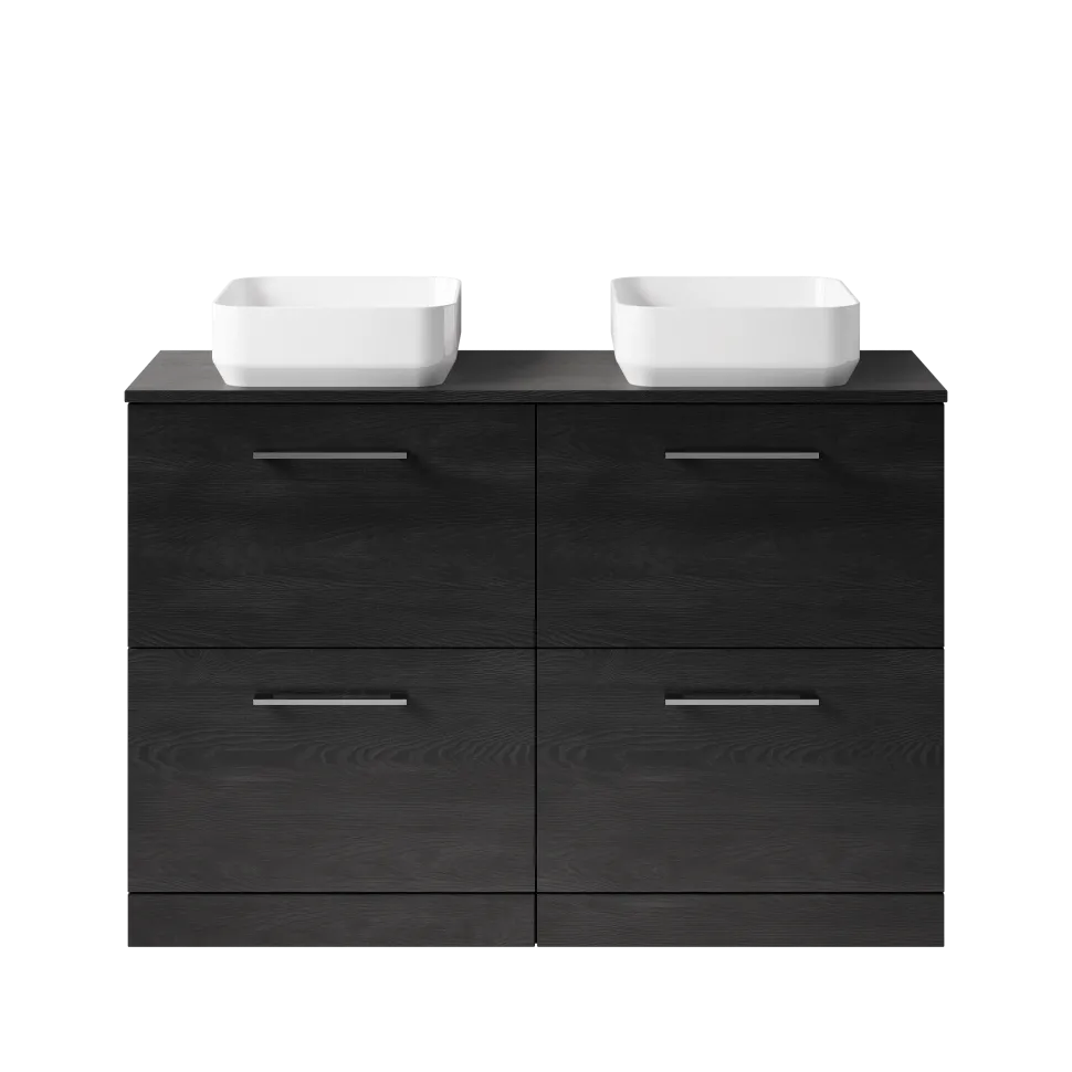 Erin 1200mm Floorstanding 4 Drawer Vanity Unit & Double Countertop