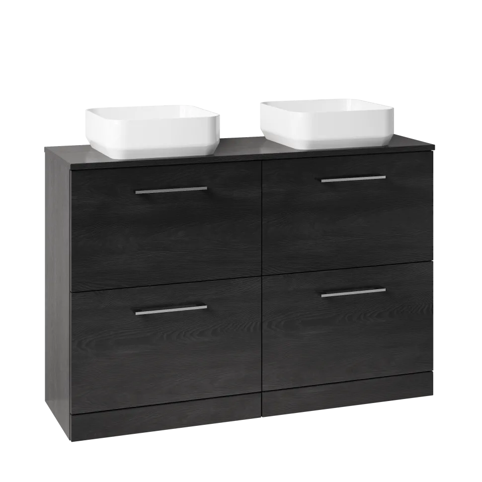 Erin 1200mm Floorstanding 4 Drawer Vanity Unit & Double Countertop