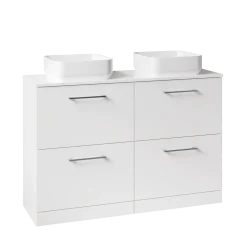 Erin 1200mm Floorstanding 4 Drawer Vanity Unit & Double Countertop