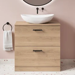 Erin 800mm Floorstanding 2 Drawer Vanity Unit & Countertop