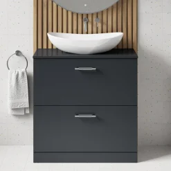 Erin 800mm Floorstanding 2 Drawer Vanity Unit & Countertop