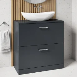 Erin 800mm Floorstanding 2 Drawer Vanity Unit & Countertop