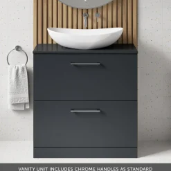 Erin 800mm Floorstanding 2 Drawer Vanity Unit & Countertop