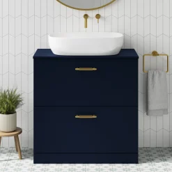 Erin 800mm Floorstanding 2 Drawer Vanity Unit & Countertop