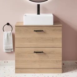 Erin 800mm Floorstanding 2 Drawer Vanity Unit & Countertop
