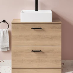 Erin 800mm Floorstanding 2 Drawer Vanity Unit & Countertop