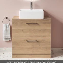Erin 800mm Floorstanding 2 Drawer Vanity Unit & Countertop