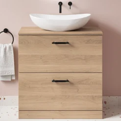 Erin 800mm Floorstanding 2 Drawer Vanity Unit & Countertop
