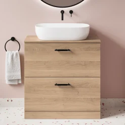 Erin 800mm Floorstanding 2 Drawer Vanity Unit & Countertop