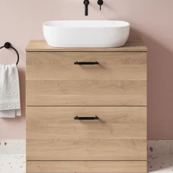 Erin 800mm Floorstanding 2 Drawer Vanity Unit & Countertop