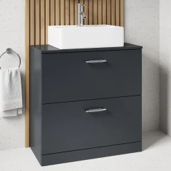 Erin 800mm Floorstanding 2 Drawer Vanity Unit & Countertop