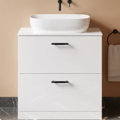 Erin 800mm Floorstanding 2 Drawer Vanity Unit & Countertop
