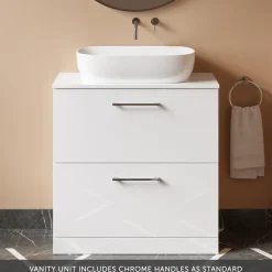 Erin 800mm Floorstanding 2 Drawer Vanity Unit & Countertop
