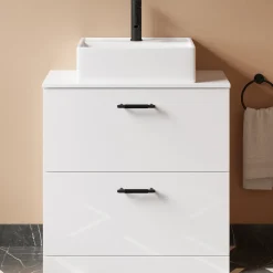 Erin 800mm Floorstanding 2 Drawer Vanity Unit & Countertop