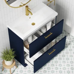 Erin 800mm Floorstanding 2 Drawer Vanity Unit & Basin