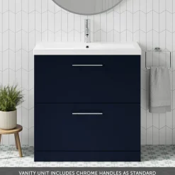 Erin 800mm Floorstanding 2 Drawer Vanity Unit & Basin