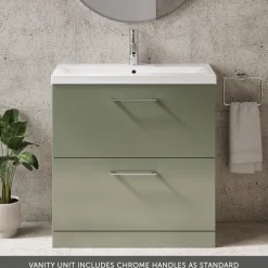 Erin 800mm Floorstanding 2 Drawer Vanity Unit & Basin