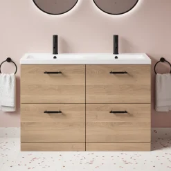 Erin 1200mm Floorstanding 4 Drawer Vanity Unit & Double Basin