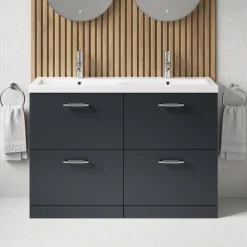 Erin 1200mm Floorstanding 4 Drawer Vanity Unit & Double Basin