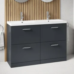 Erin 1200mm Floorstanding 4 Drawer Vanity Unit & Double Basin