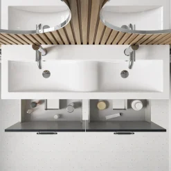 Erin 1200mm Floorstanding 4 Drawer Vanity Unit & Double Basin