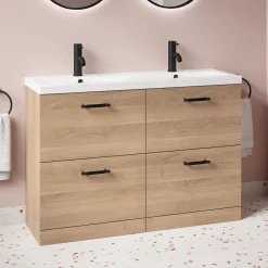 Erin 1200mm Floorstanding 4 Drawer Vanity Unit & Double Basin