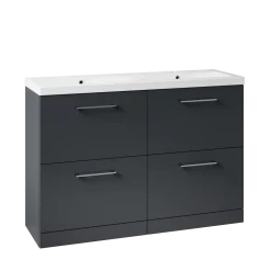 Erin 1200mm Floorstanding 4 Drawer Vanity Unit & Double Basin