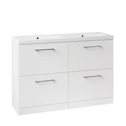 Erin 1200mm Floorstanding 4 Drawer Vanity Unit & Double Basin