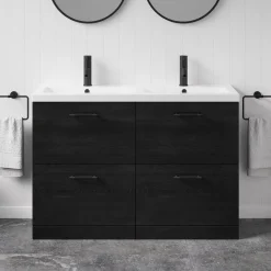 Erin 1200mm Floorstanding 4 Drawer Vanity Unit & Double Basin