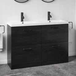 Erin 1200mm Floorstanding 4 Drawer Vanity Unit & Double Basin