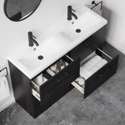 Erin 1200mm Floorstanding 4 Drawer Vanity Unit & Double Basin