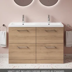 Erin 1200mm Floorstanding 4 Drawer Vanity Unit & Double Basin