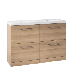 Erin 1200mm Floorstanding 4 Drawer Vanity Unit & Double Basin