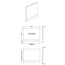 Erin 700mm L-Shaped Square End Bath Panel