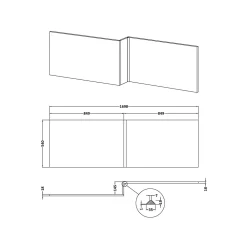 Erin 1700mm L-Shaped Square Front Bath Panel