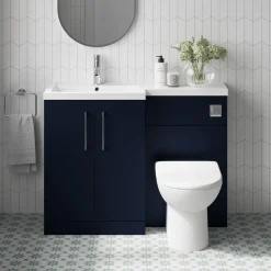 Erin 1100mm Matt Blue Combination Bathroom 2 Door Sink & Toilet Unit