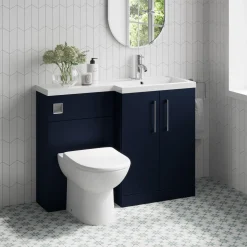 Erin 1100mm Matt Blue Combination Bathroom 2 Door Sink & Toilet Unit