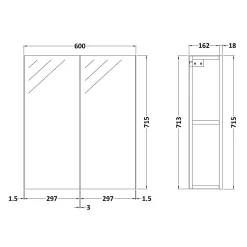 Erin 600mm Mirror Cabinet