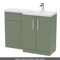 Erin 1100mm Satin Green Combination Bathroom 2 Door Sink & Toilet Unit