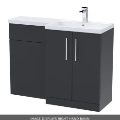 Erin 1100mm Soft Black Combination Bathroom 2 Door Sink & Toilet Unit