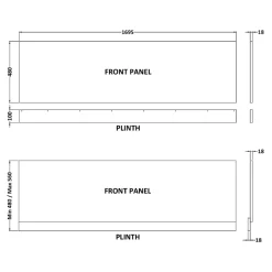Erin 1700mm Straight Front Bath Panel