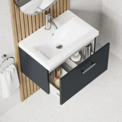 Erin 600mm Wall Mounted 1 Drawer Vanity Unit & Basin