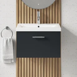 Erin 600mm Wall Mounted 1 Drawer Vanity Unit & Basin