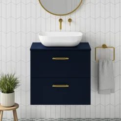 Erin 600mm Wall Mounted 2 Drawer Vanity Unit & Countertop