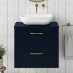 Erin 600mm Wall Mounted 2 Drawer Vanity Unit & Countertop