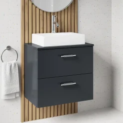 Erin 600mm Wall Mounted 2 Drawer Vanity Unit & Countertop